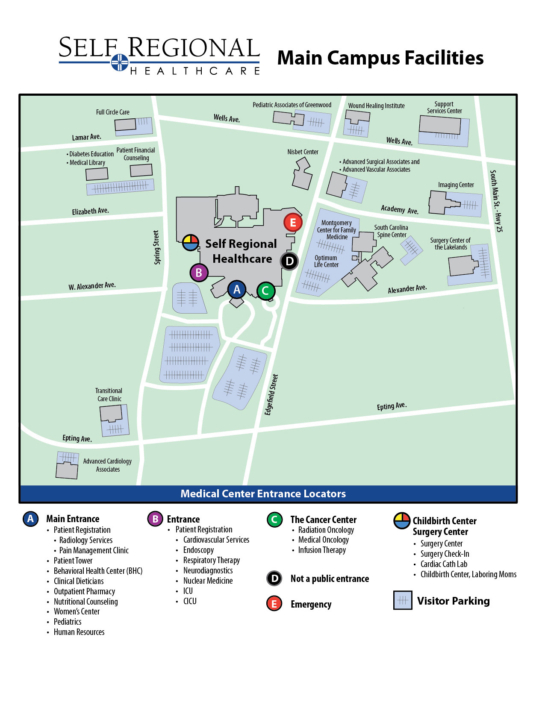 Maps & Directions - Self Regional Healthcare | Greenwood, SC